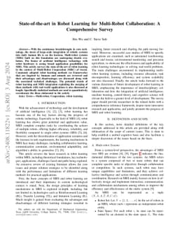 State-of-the-art in Robot Learning for Multi-Robot Collaboration: A
  Comprehensive Survey