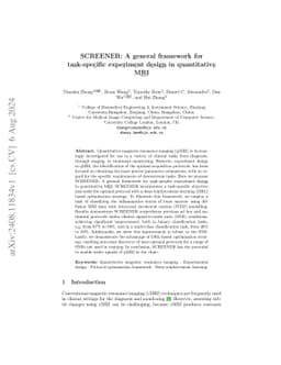 SCREENER: A general framework for task-specific experiment design in
  quantitative MRI