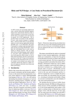 Risks and NLP Design: A Case Study on Procedural Document QA