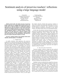 Sentiment analysis of preservice teachers' reflections using a large
  language model
