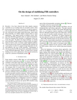 On the design of stabilizing FIR controllers