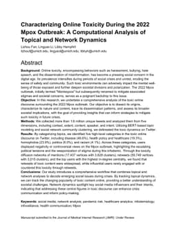 Characterizing Online Toxicity During the 2022 Mpox Outbreak: A
  Computational Analysis of Topical and Network Dynamics