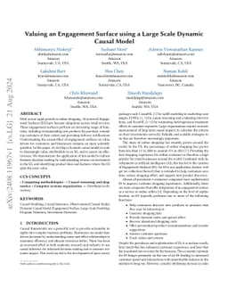 Valuing an Engagement Surface using a Large Scale Dynamic Causal Model