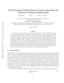 Two-Timescale Gradient Descent Ascent Algorithms for Nonconvex Minimax Optimization