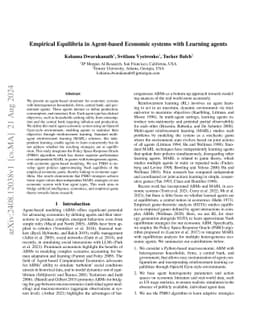 Empirical Equilibria in Agent-based Economic systems with Learning
  agents