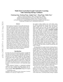 Multi-Task Curriculum Graph Contrastive Learning with Clustering Entropy
  Guidance