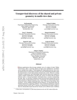 Unsupervised discovery of the shared and private geometry in multi-view data