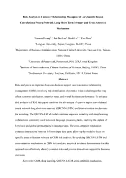 Risk Analysis in Customer Relationship Management via Quantile Region
  Convolutional Neural Network-Long Short-Term Memory and Cross-Attention
  Mechanism