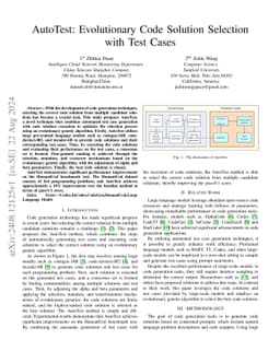 AutoTest: Evolutionary Code Solution Selection with Test Cases