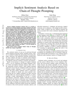Implicit Sentiment Analysis Based on Chain of Thought Prompting