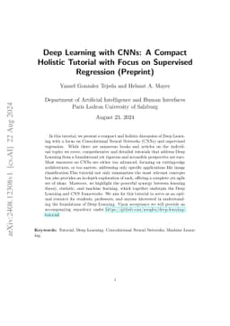 Deep Learning with CNNs: A Compact Holistic Tutorial with Focus on
  Supervised Regression (Preprint)