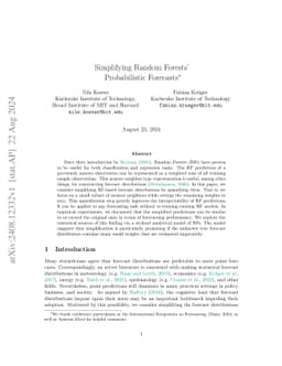 Simplifying Random Forests' Probabilistic Forecasts