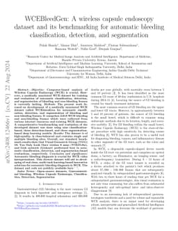 WCEbleedGen: A wireless capsule endoscopy dataset and its benchmarking
  for automatic bleeding classification, detection, and segmentation