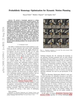 Probabilistic Homotopy Optimization for Dynamic Motion Planning