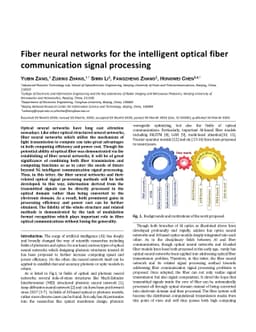 Fiber neural networks for the intelligent optical fiber communications