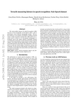 Towards measuring fairness in speech recognition: Fair-Speech dataset