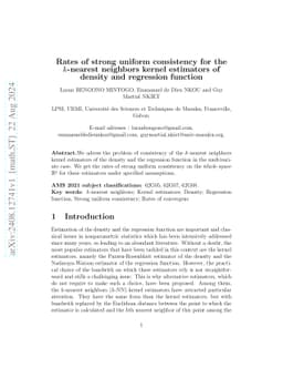 Rates of strong uniform consistency for the $k$-nearest neighbors kernel
  estimators of density and regression function