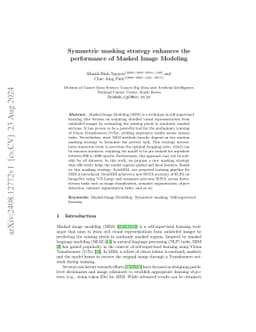 Symmetric masking strategy enhances the performance of Masked Image
  Modeling