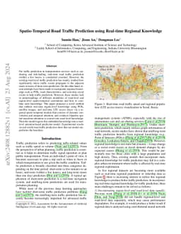 Spatio-Temporal Road Traffic Prediction using Real-time Regional
  Knowledge