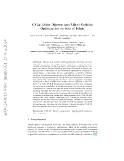 CMA-ES for Discrete and Mixed-Variable Optimization on Sets of Points