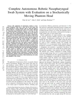 Complete Autonomous Robotic Nasopharyngeal Swab System with Evaluation
  on a Stochastically Moving Phantom Head