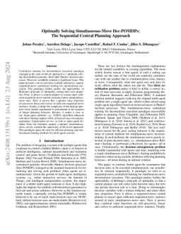 Optimally Solving Simultaneous-Move Dec-POMDPs: The Sequential Central Planning Approach