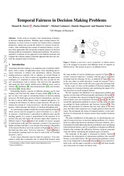 Temporal Fairness in Decision Making Problems