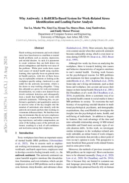 Why Antiwork: A RoBERTa-Based System for Work-Related Stress
  Identification and Leading Factor Analysis