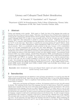 Literary and Colloquial Tamil Dialect Identification