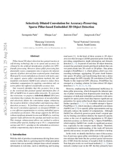 Selectively Dilated Convolution for Accuracy-Preserving Sparse
  Pillar-based Embedded 3D Object Detection
