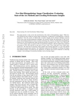 Few-Shot Histopathology Image Classification: Evaluating
  State-of-the-Art Methods and Unveiling Performance Insights