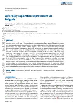 Safe Policy Exploration Improvement via Subgoals