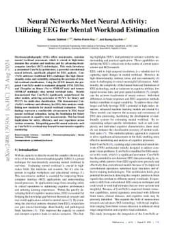 Neural Networks Meet Neural Activity: Utilizing EEG for Mental Workload
  Estimation