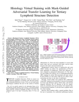 Histology Virtual Staining with Mask-Guided Adversarial Transfer
  Learning for Tertiary Lymphoid Structure Detection