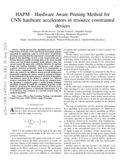 HAPM -- Hardware Aware Pruning Method for CNN hardware accelerators in
  resource constrained devices