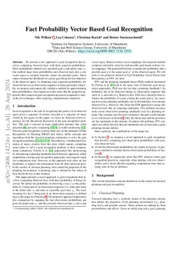 Fact Probability Vector Based Goal Recognition