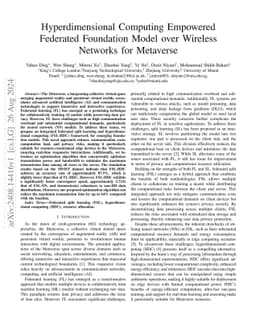 Hyperdimensional Computing Empowered Federated Foundation Model over
  Wireless Networks for Metaverse