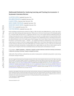 Multimodal Methods for Analyzing Learning and Training Environments: A
  Systematic Literature Review
