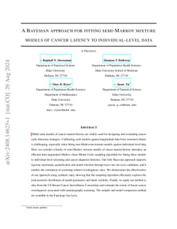 A Bayesian approach for fitting semi-Markov mixture models of cancer
  latency to individual-level data