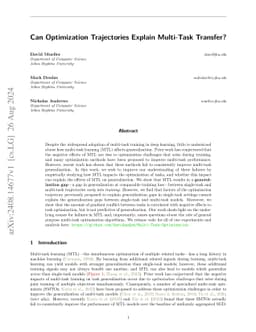 Can Optimization Trajectories Explain Multi-Task Transfer?