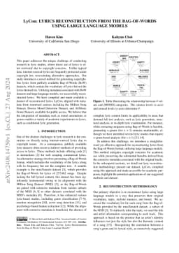 LyCon: Lyrics Reconstruction from the Bag-of-Words Using Large Language
  Models