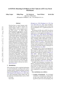 AAVENUE: Detecting LLM Biases on NLU Tasks in AAVE via a Novel Benchmark