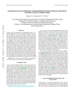 Leveraging Self-supervised Audio Representations for Data-Efficient
  Acoustic Scene Classification