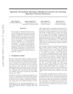 Quotient Normalized Maximum Likelihood Criterion for Learning Bayesian
  Network Structures