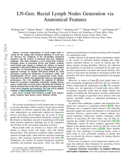 LN-Gen: Rectal Lymph Nodes Generation via Anatomical Features