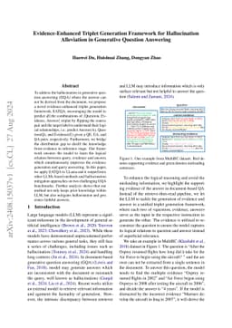 Evidence-Enhanced Triplet Generation Framework for Hallucination
  Alleviation in Generative Question Answering