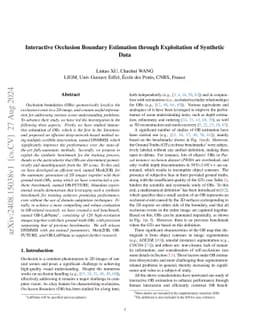 Interactive Occlusion Boundary Estimation through Exploitation of
  Synthetic Data