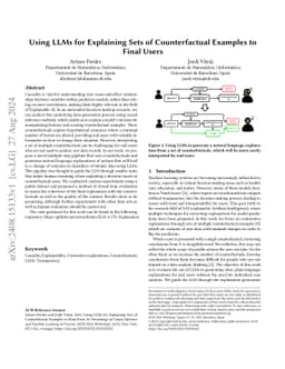 Using LLMs for Explaining Sets of Counterfactual Examples to Final Users