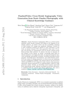 Fundus2Video: Cross-Modal Angiography Video Generation from Static
  Fundus Photography with Clinical Knowledge Guidance