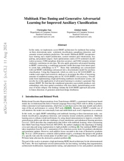 Multitask Fine-Tuning and Generative Adversarial Learning for Improved
  Auxiliary Classification